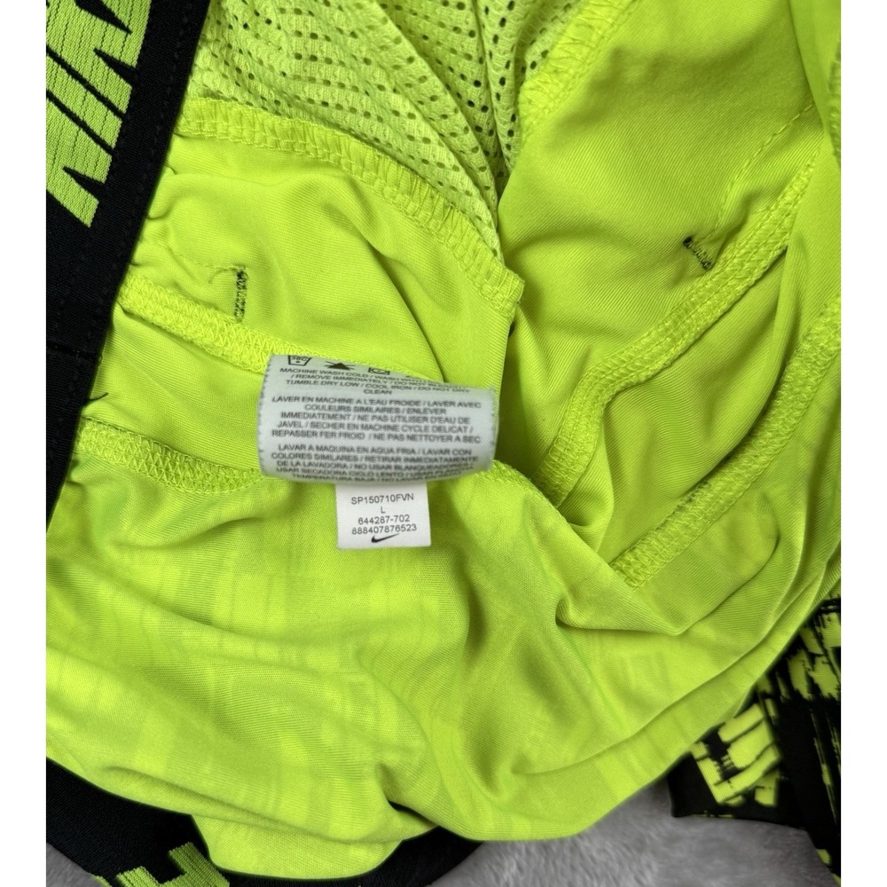 Nike Dri-FIT Men's Large Neon Yellow Black Athletic Shorts L Running Gym - Picture 3 of 8